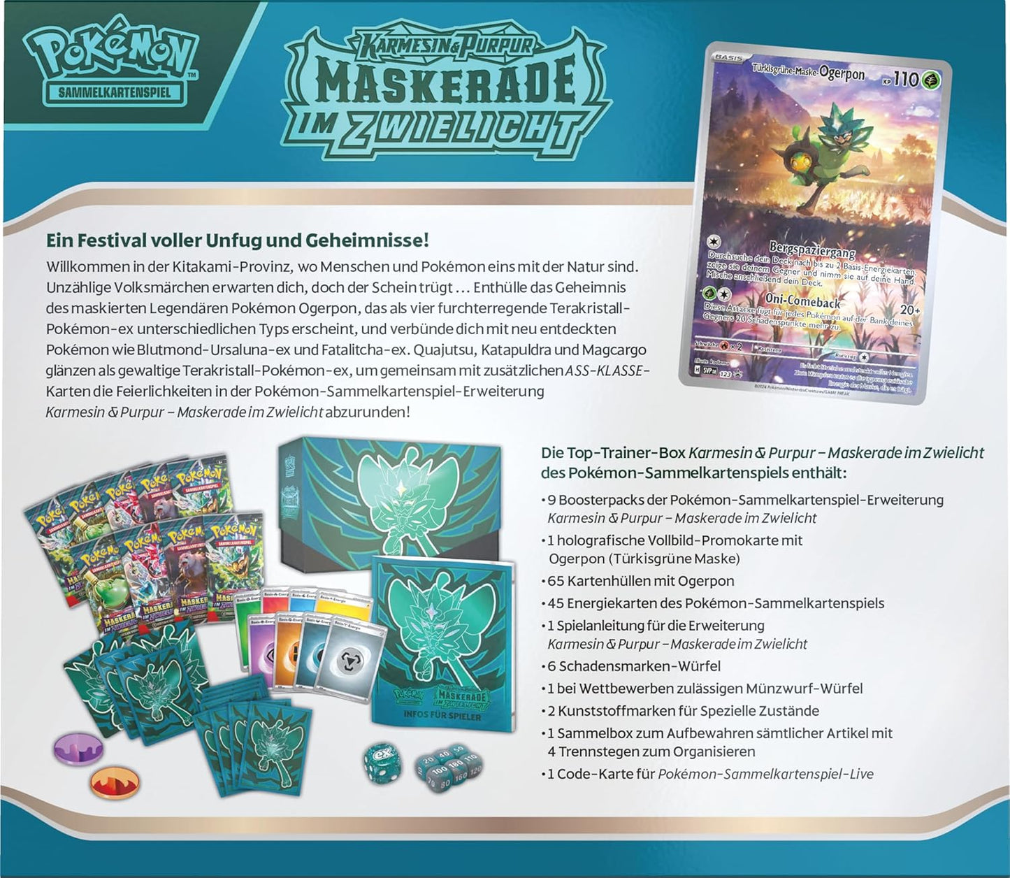 Pokémon TCG: Maskerade im Zwielicht - Top Trainer Box - DE