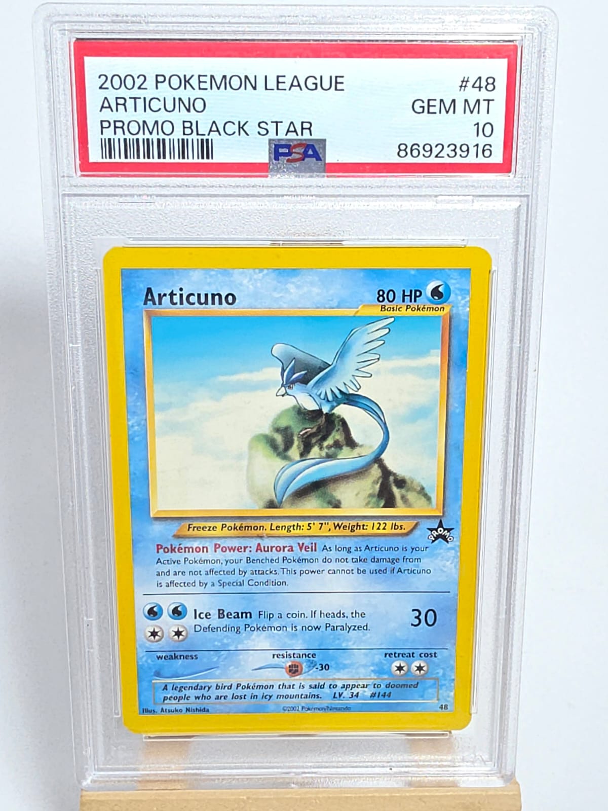 PSA 10 2002 Articuno Black Star Promo League 48