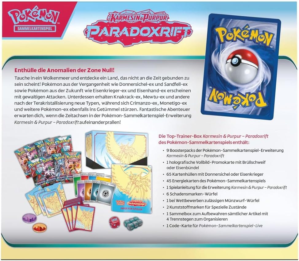 Pokémon TCG: Paradoxrift - Top Trainer Box - DE Donnersichel