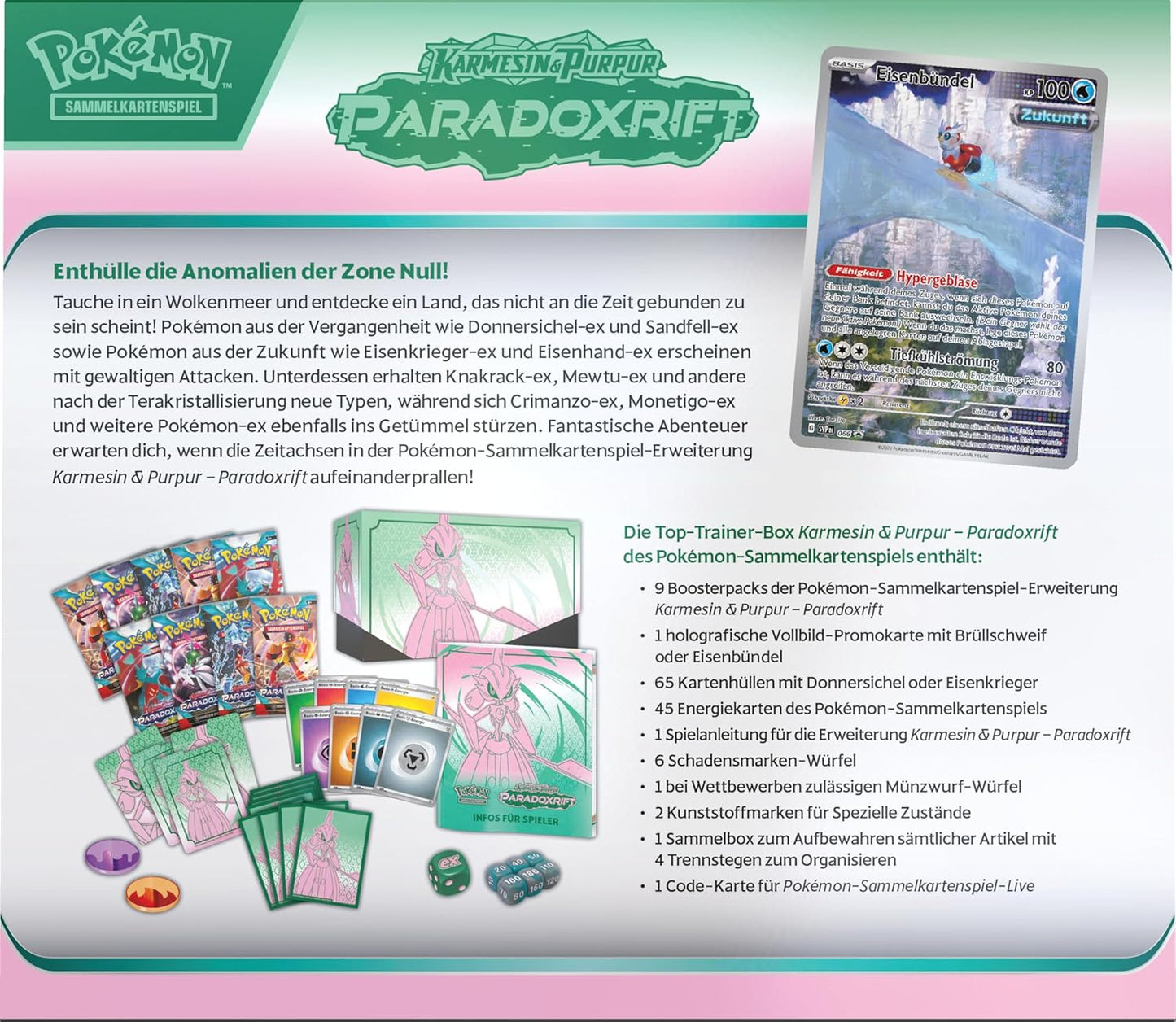 Pokémon TCG: Paradoxrift - Top Trainer Box - DE Eisenkrieger