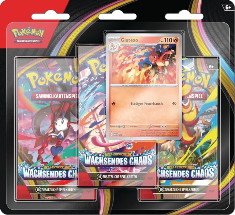 Pokémon Wachsendes Chaos Glutexo 3-Pack Blister – Deutsch