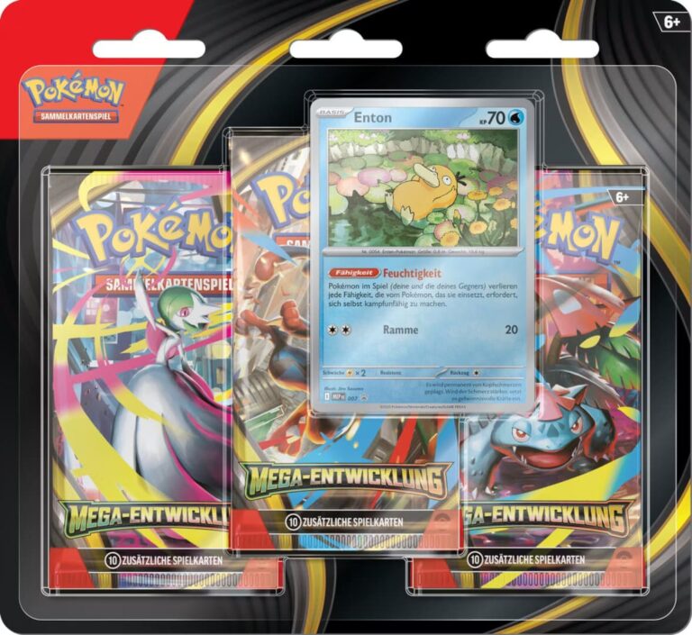 Pokémon Mega-Entwicklung Enton 3-Pack Blister – Deutsch