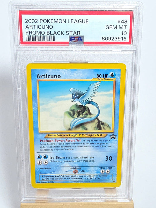 PSA 10 2002 Articuno Black Star Promo League 48
