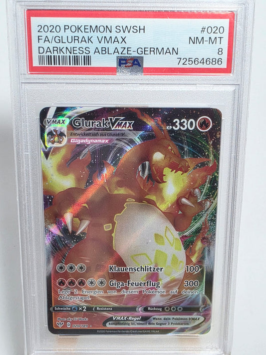 PSA 8 2020 Glurak Vmax Darkness Ablaze DE 020