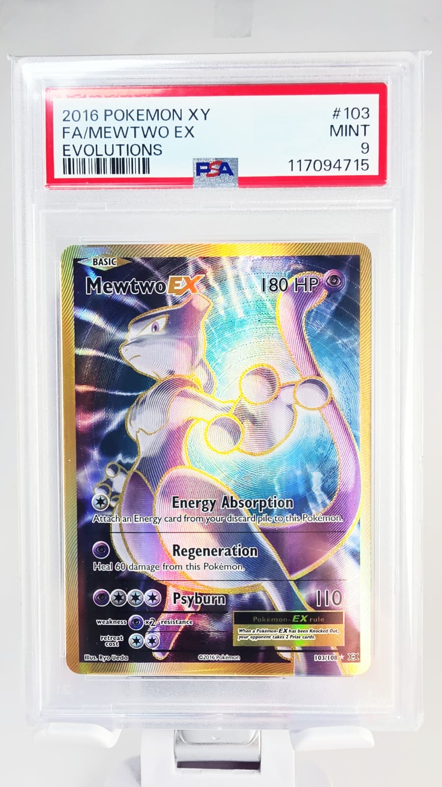 Pokémon Mewtu (Mewtwo) EX EVO 103 PSA 9 – Evolutions Englisch|EN